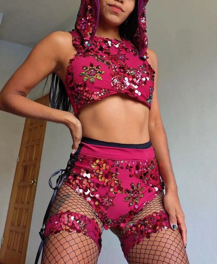 Hoodie shorts two piece set