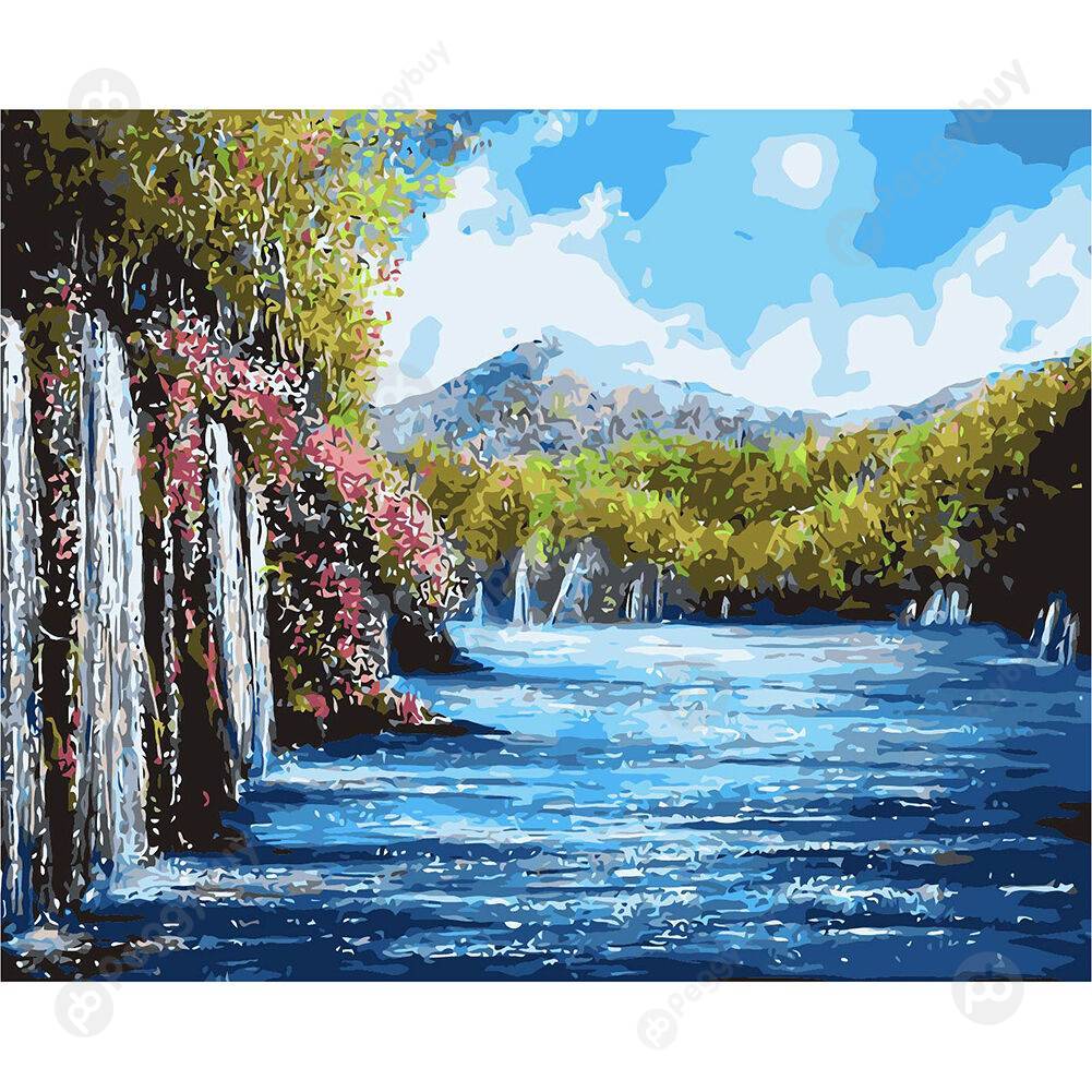 

40*50CM Paint By Numbers-River Course, 501 Original