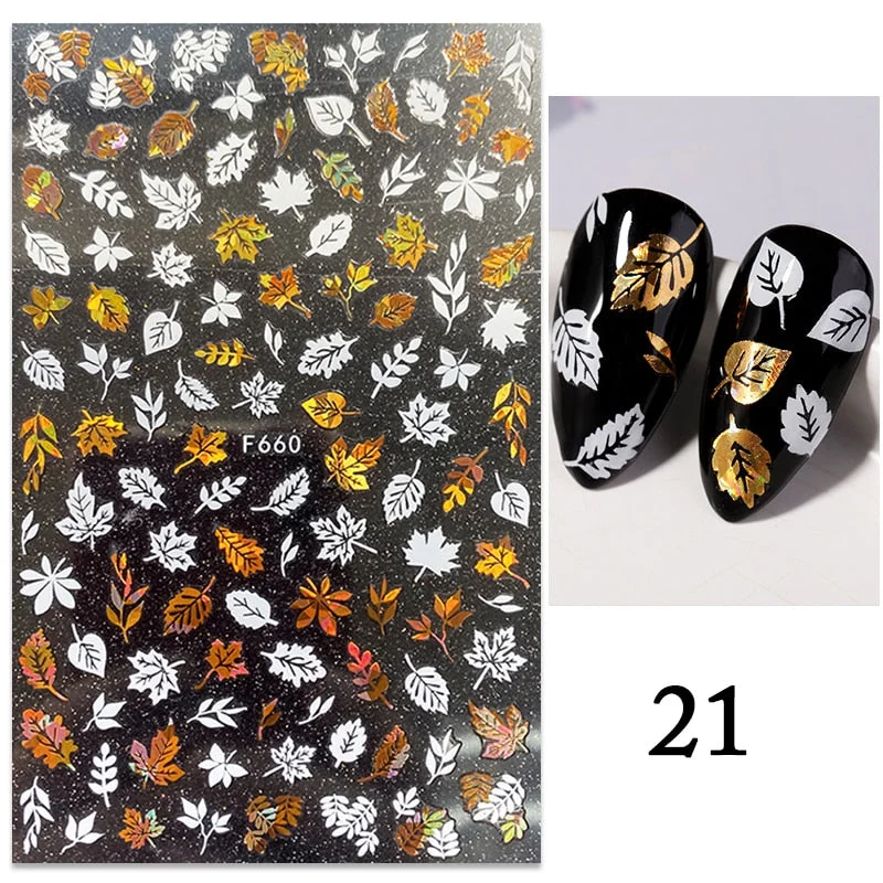 3D White Lace Flowers Translucent Nails Stickers Leaf Ballet Geometry Butterfly Gradient Abstract Nail Art Design Slider Decor