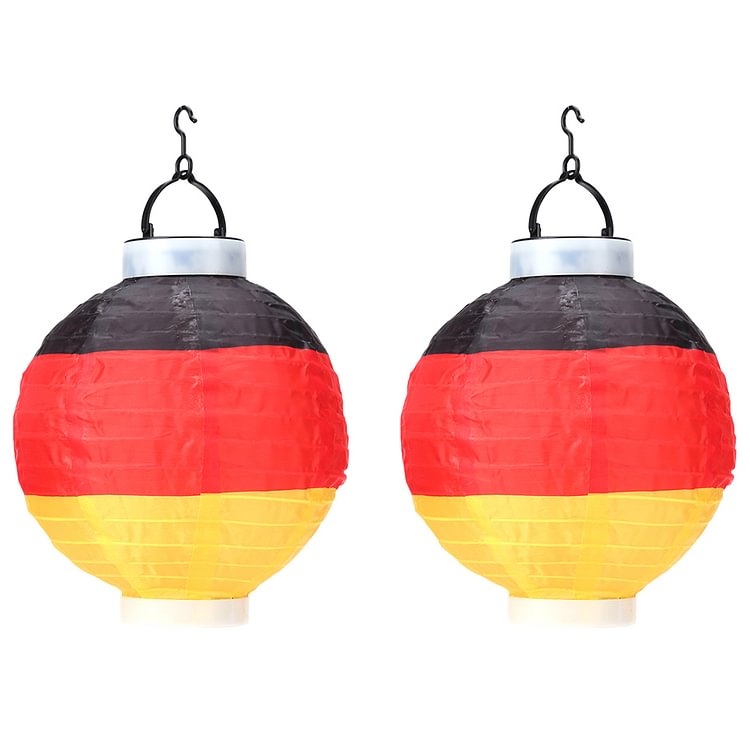 2pcs Solar German Flag Lantern Hanging Festival -Solar Light