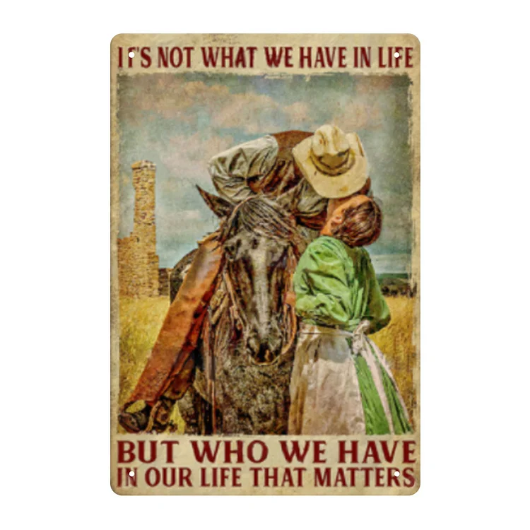 West cowboy - enseigne en étain vintage - 7.9x11.8 & 11.8x15.7inch