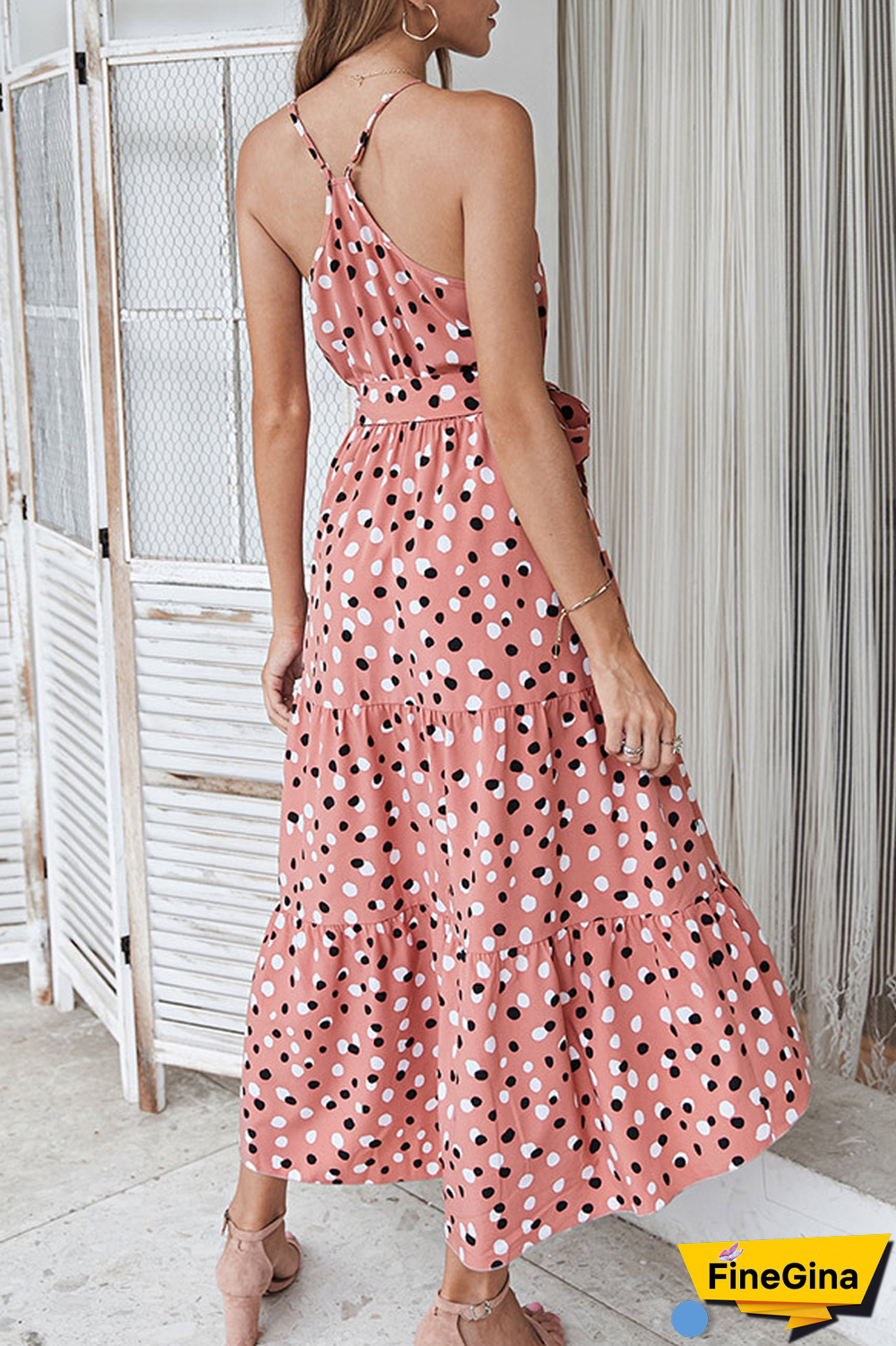 KarliDress Polka Dot Holiday Style Swing Dress P12715