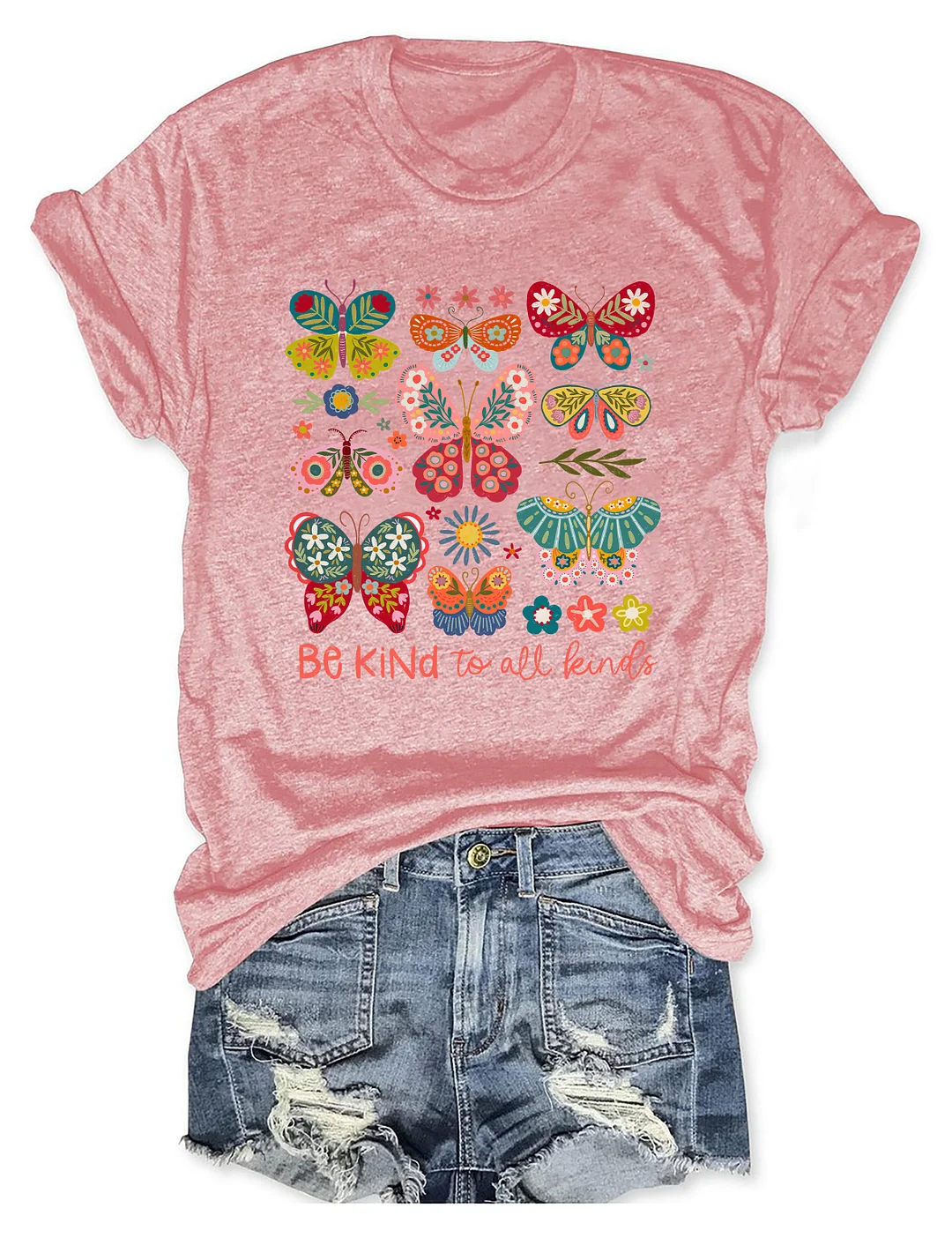 Be Kind To All Kinds Boho Floral T-shirt