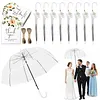 52 Inch Large Clear Bubble Umbrella Bulk with Classic Hook Handle Decorative Clear Wedding Dome Umbrella with Thank You Tags and Rope Guest Souvenirs for Wedding Party Bridal Favors