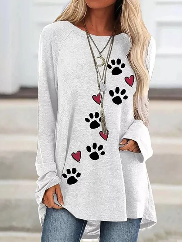 Women's Dog Paw Print T-shirt
