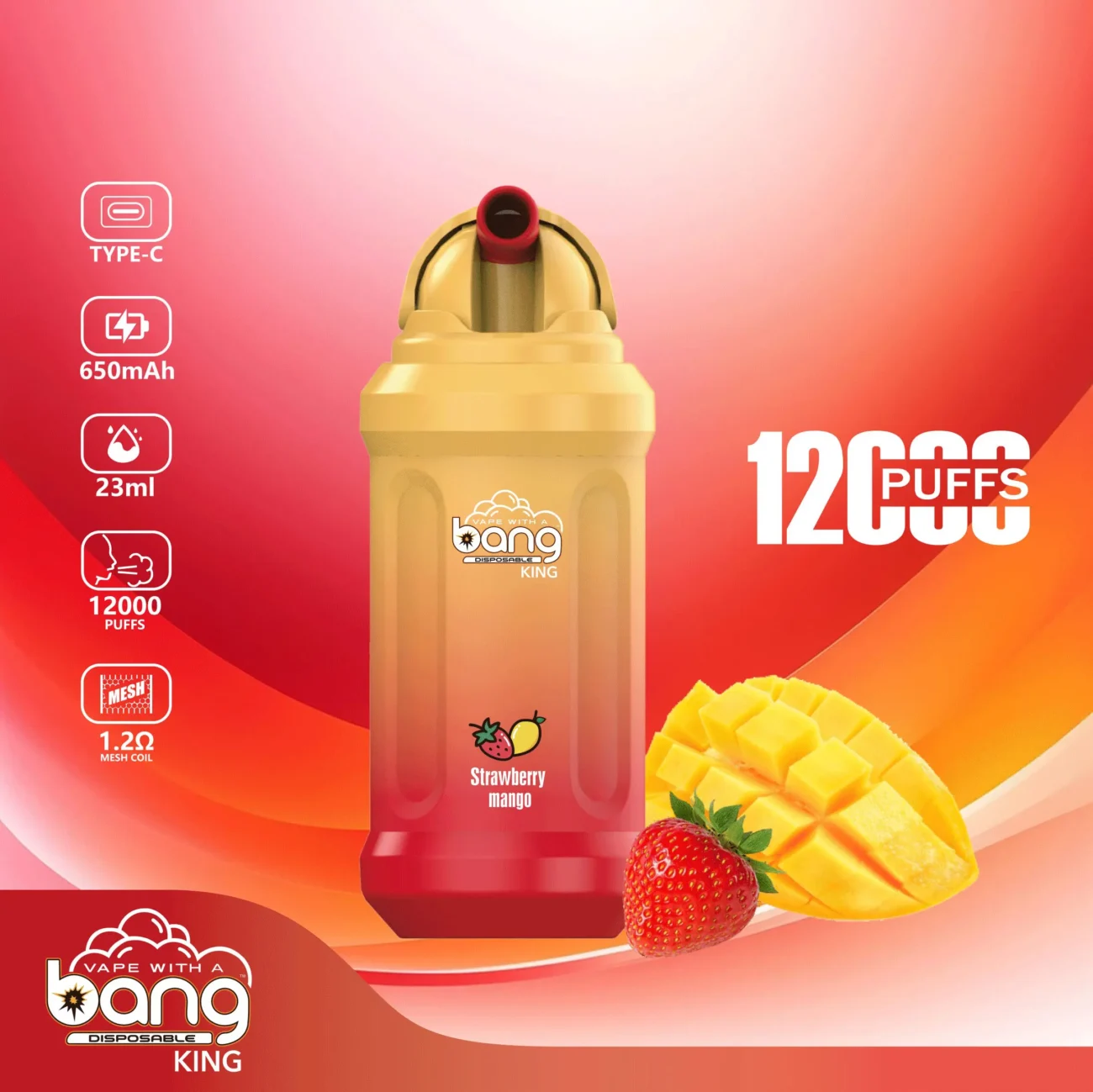 Bang King 12000: 12.000 Züge Vape mit Flip-Top & 12ml E-Liquid  fumotvapeshop