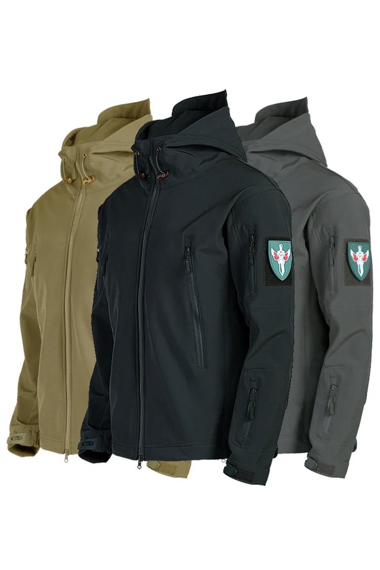 Stand Collar Hooded Multi-Zipper Waterproof Jacket