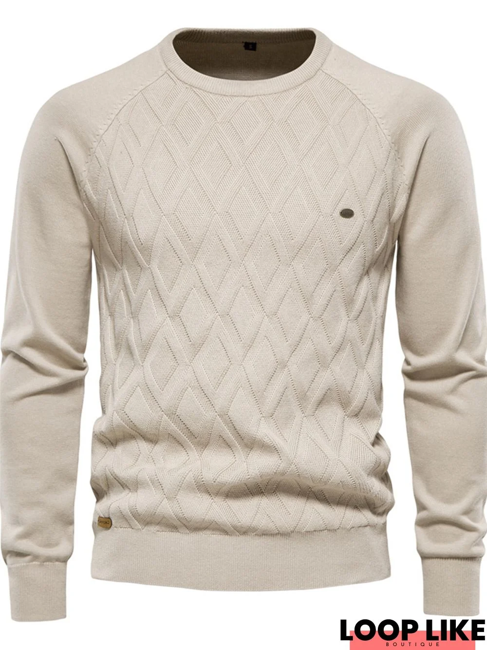 Men's Solid Color Crewneck Pullover Knit Sweater