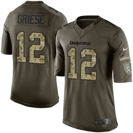 Dolphins #12 Bob Griese Green Youth Stitched NFL Limited Salute to Service Jersey