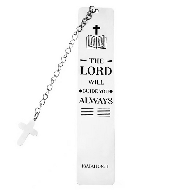 The Lord Will Guide You Always - Stainless Steel Bookmarks with Chain