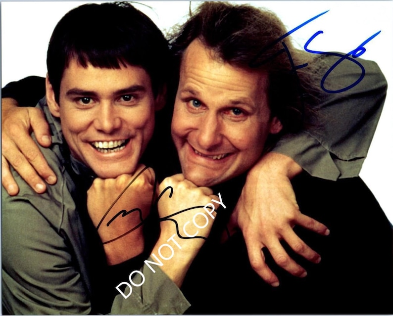 Jim Carrey and Jeff Daniels 8 x10 20x25 cm Autographed Hand Signed Photo Poster painting