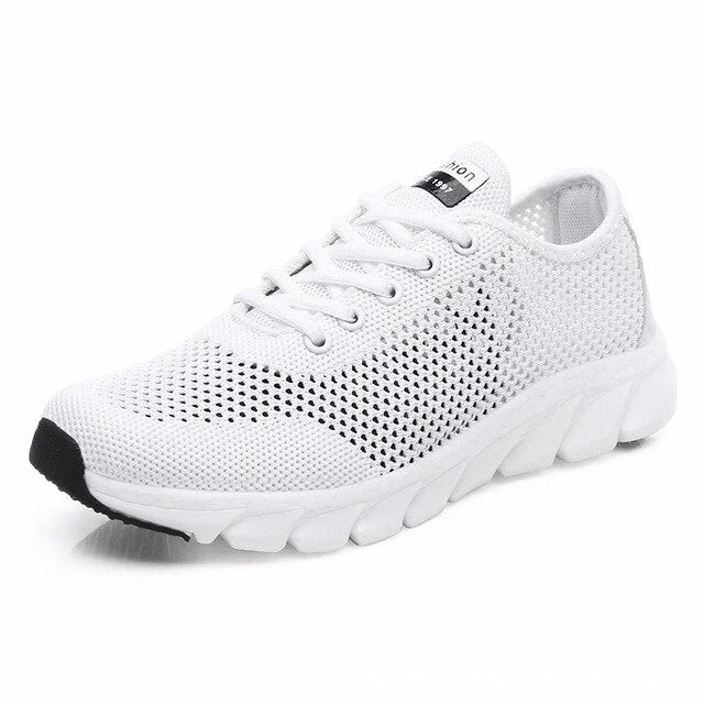 Women Mesh Sneakers 2021 New Breathable Women Flat Shoes Lightweight Casual Sports Shoes Ladies Lace-up Non-slip Sneakers Women
