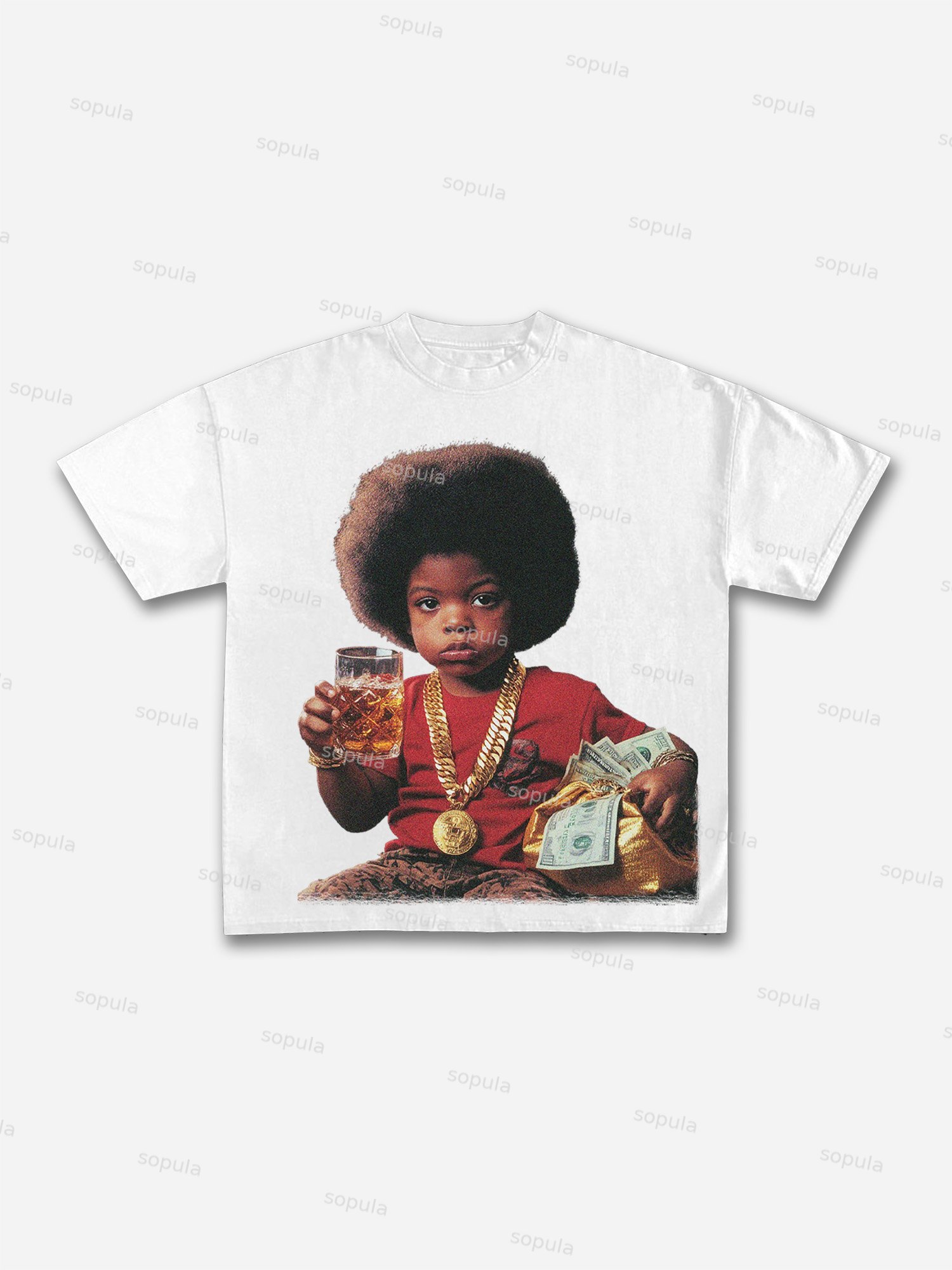 Money Honor Boy Print Cotton T-shirt - Sopula｜Premium Graphic Tees & Graphic Clothing