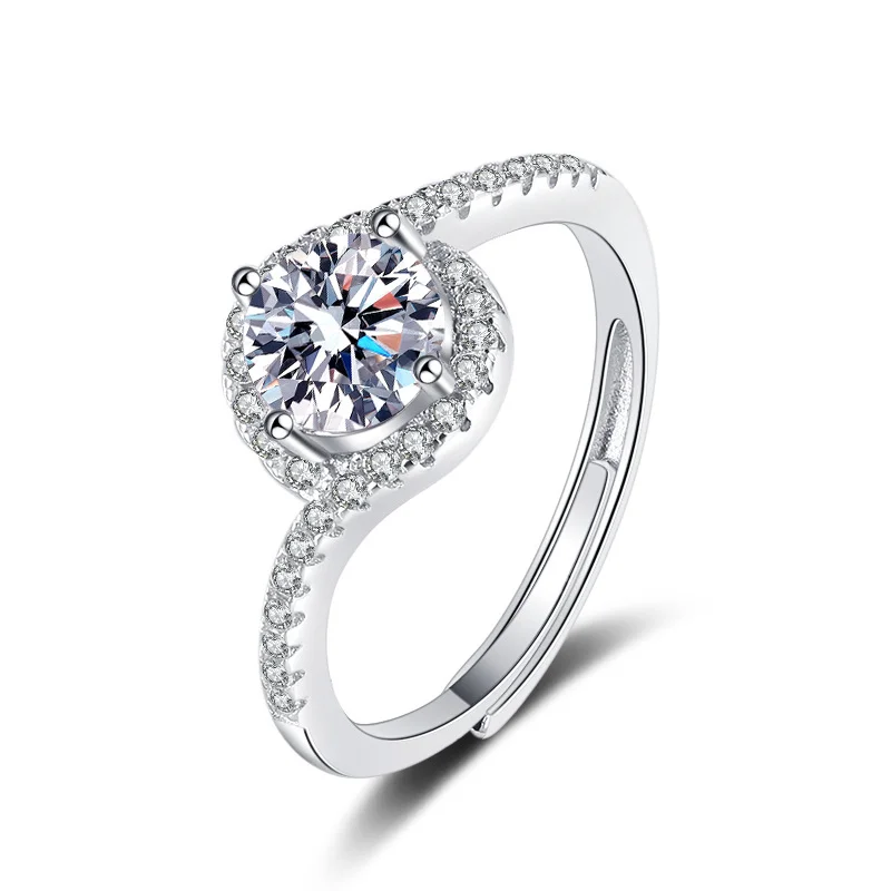 Angel's Eye moissanite promise rings