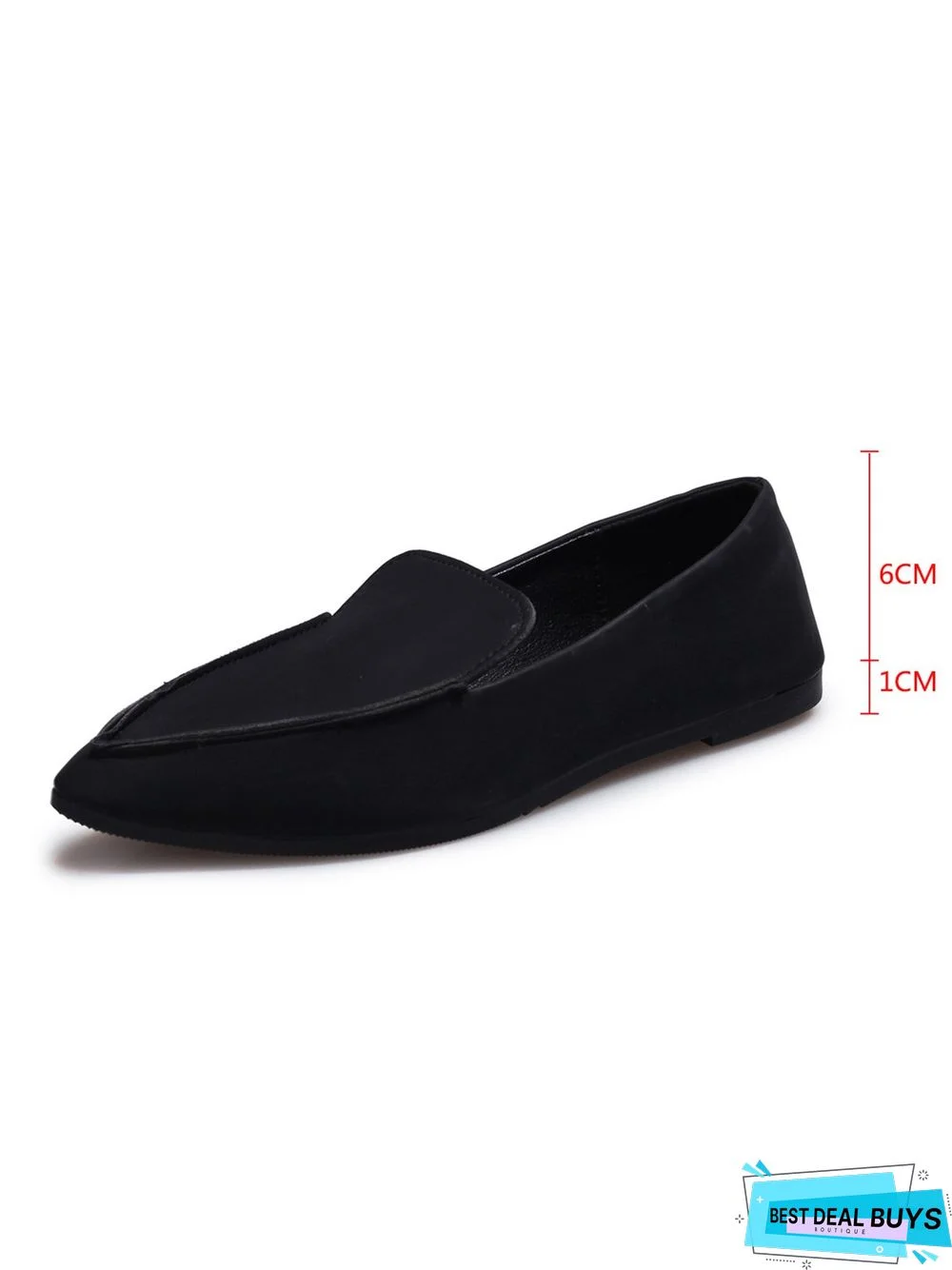 Simple PPlain Color Pointed Toe Flat Loafers