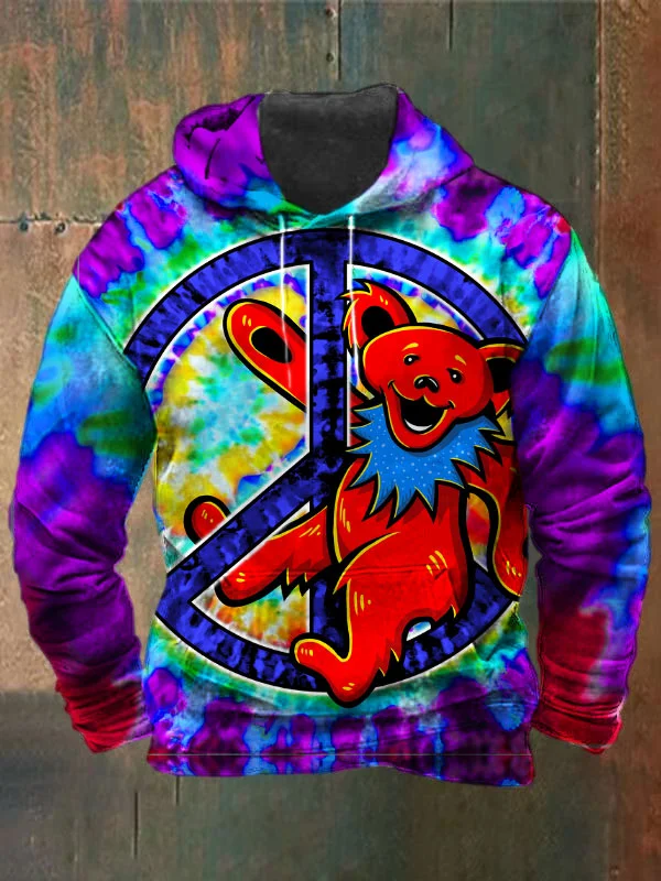 Unisex Bear Print Heavyweight Hoodies