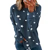 Women's Fashion Pentagram Sweatshirt Tie Dye Round Neck Long Sleeves