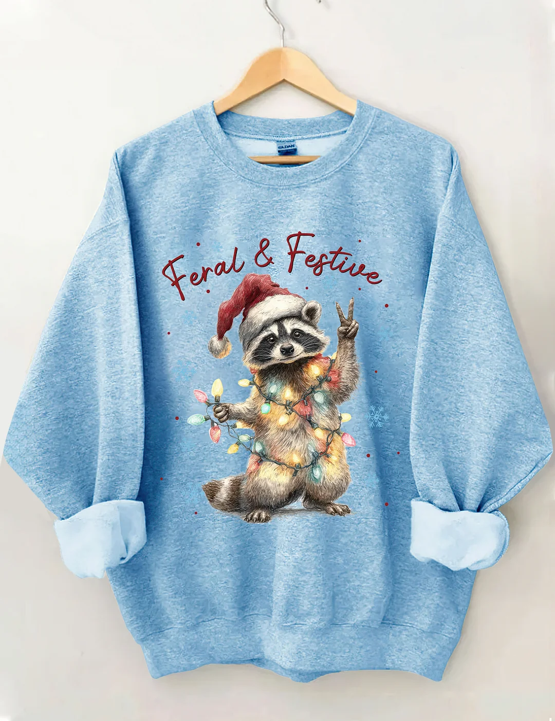 Feral And Festive Raccoon Sweatshirt