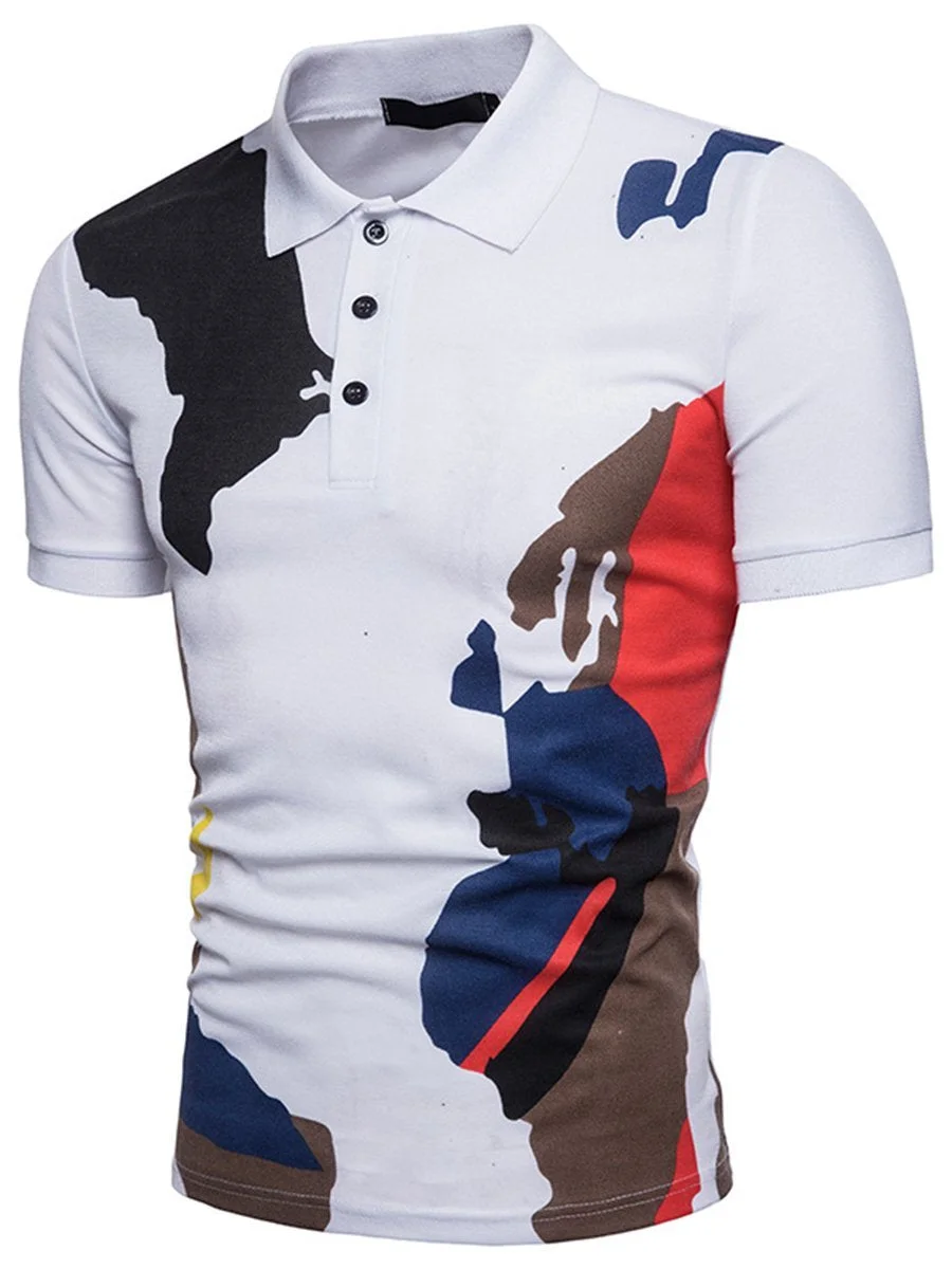 Men Camouflage Casual Polo T-shirts