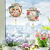 2pcs DIY Diamond Painting Parrot Wind Chimes Crystal Window Suncatcher Craft Set Birthday Gifts Home Garden Decor