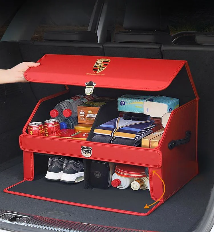 Car double layer trunk nappa leather storage box