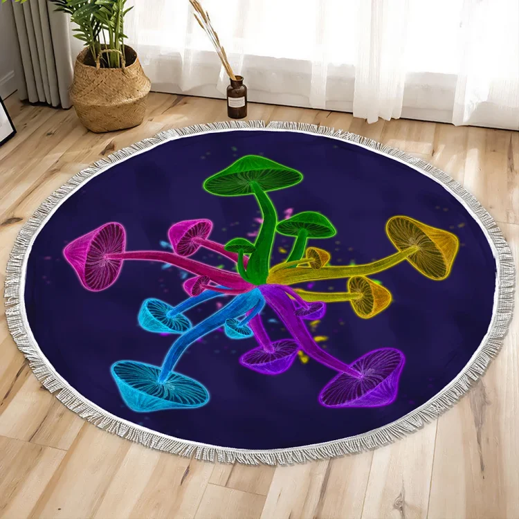 Mushrooms - Circle Tapestry - 1.5M