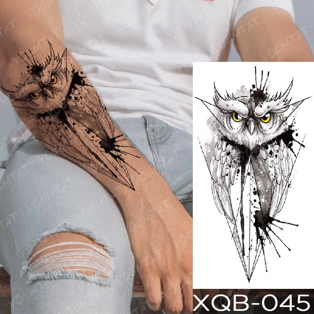 Waterproof Temporary Tattoo Sticker Rose Owl Flash Tattoos Wolf Skull Dreamcatcher Body Art Arm Fake Tatoo Women Men