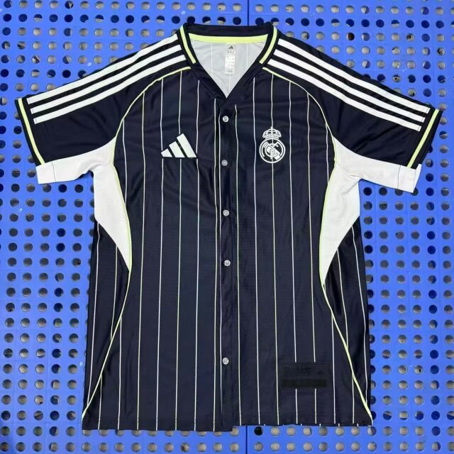 2025-26 Real Madrid Baseball Jersey Royal Blue - Fan Edition