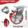 [US Local Warehouse] 5 Inch Caster Wheels Total Capacity 4000 Lbs Heavy Duty Casters with Brake Plate Casters for Trolleys Transport Materials Toolboxes