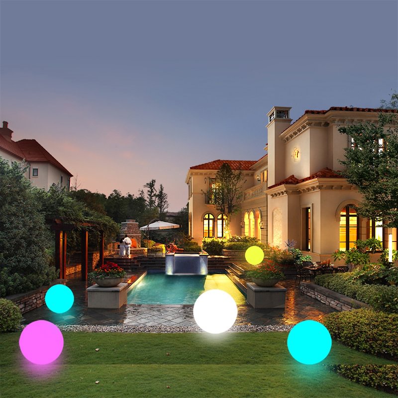 Remote Control LED Garden Ball Light Outdoor IP65 Waterproof Lawn Lamp Night Home Indoor Dining Room Wedding Party Decoration