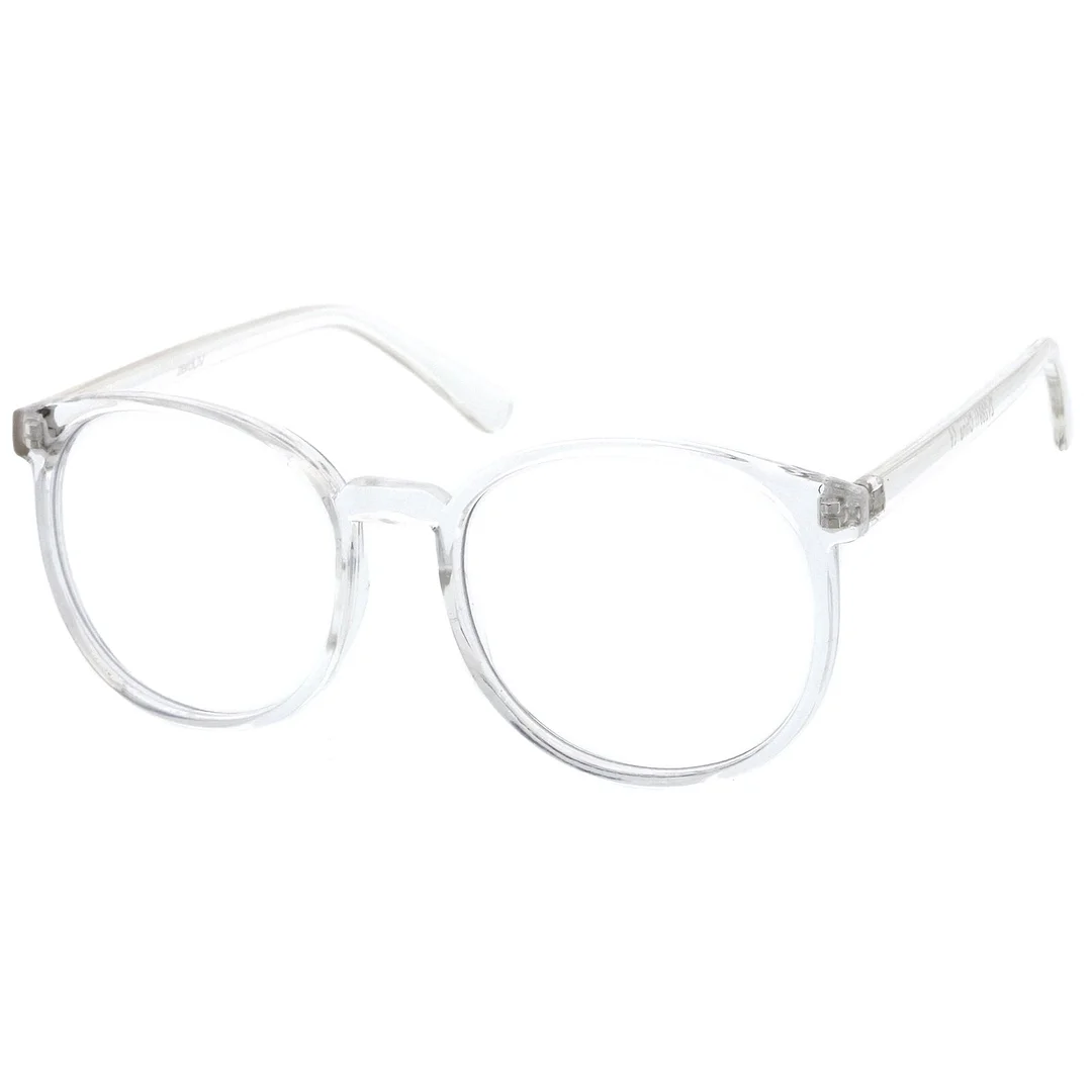 Classic P3 Horn Rimmed Clear Lens Round Eyeglasses 53mm