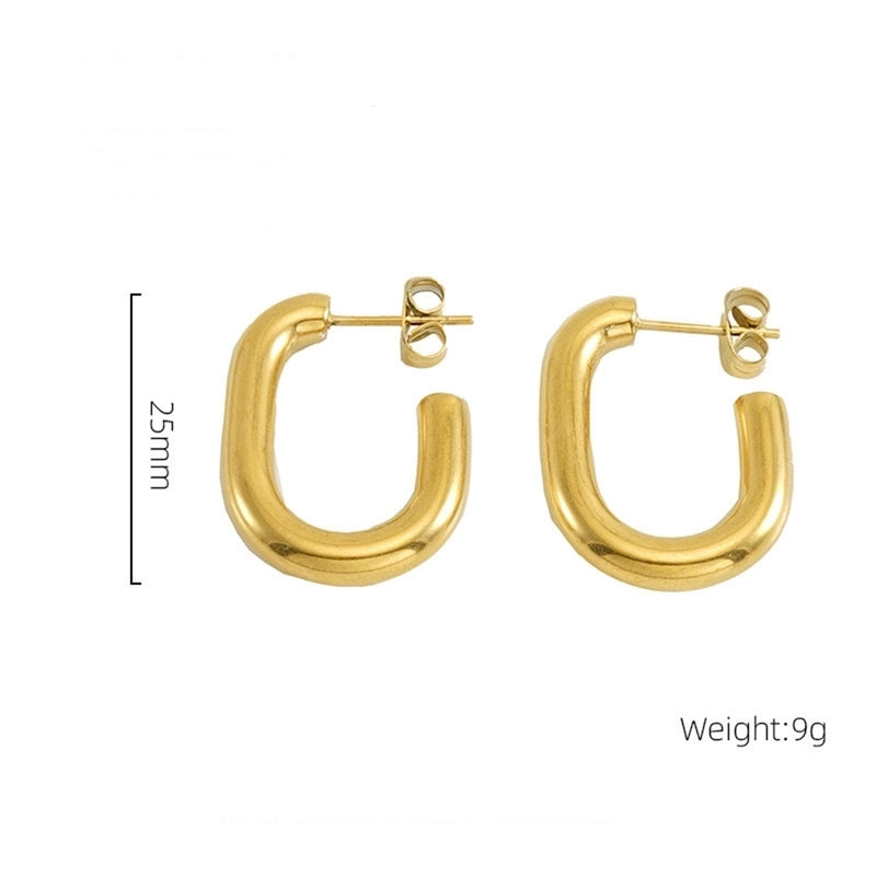 1 Pair Casual Minimalist Geometric 304 Stainless Steel 18K Gold Plated Ear Studs