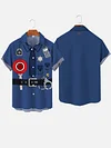 Blue Sheriff Uniform Printing Short Sleeve Shirt