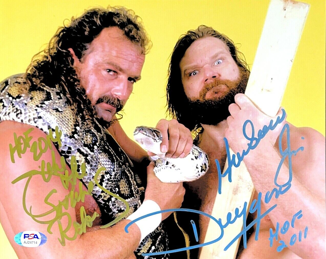 WWE JAKE THE SNAKE JIM DUGGAN HAND SIGNED AUTOGRAPHED 8X10 Photo Poster painting WITH PSA COA