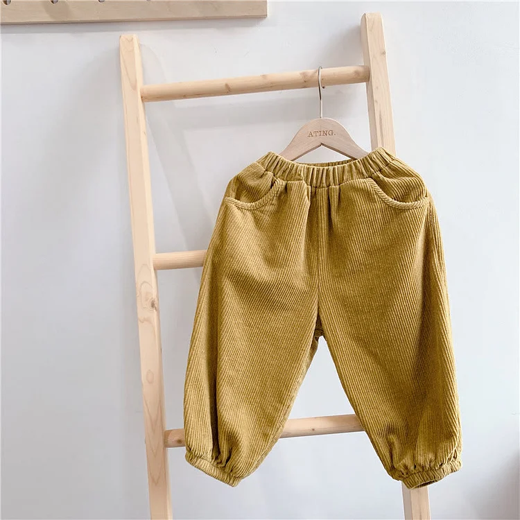 Toddler Corduroy Solid Color Jogger Pants