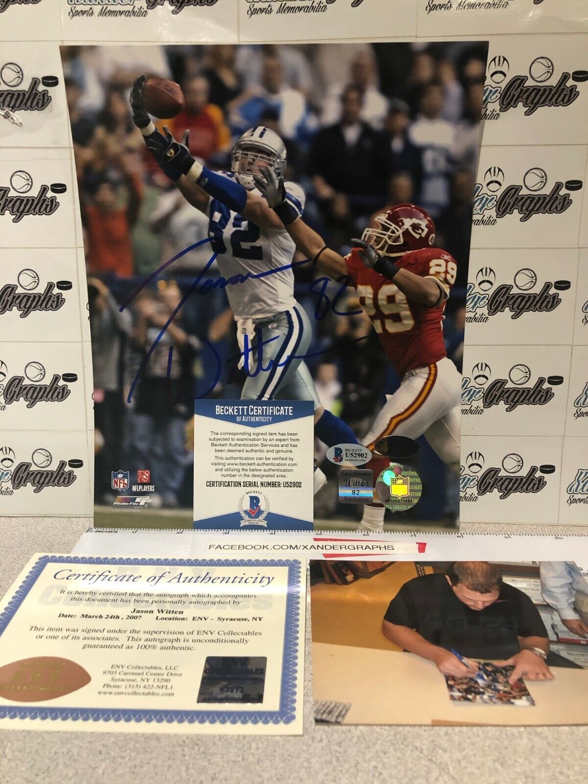 JASON WITTEN SIGNED AUTOGRAPHED 8X10 FOOTBALL Photo Poster paintingGRAPH-BECKETT BAS COA