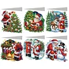 (US Only)6PCS DIY Santa Claus Diamond Art Greeting Cards Congratulations Cards & Gifts