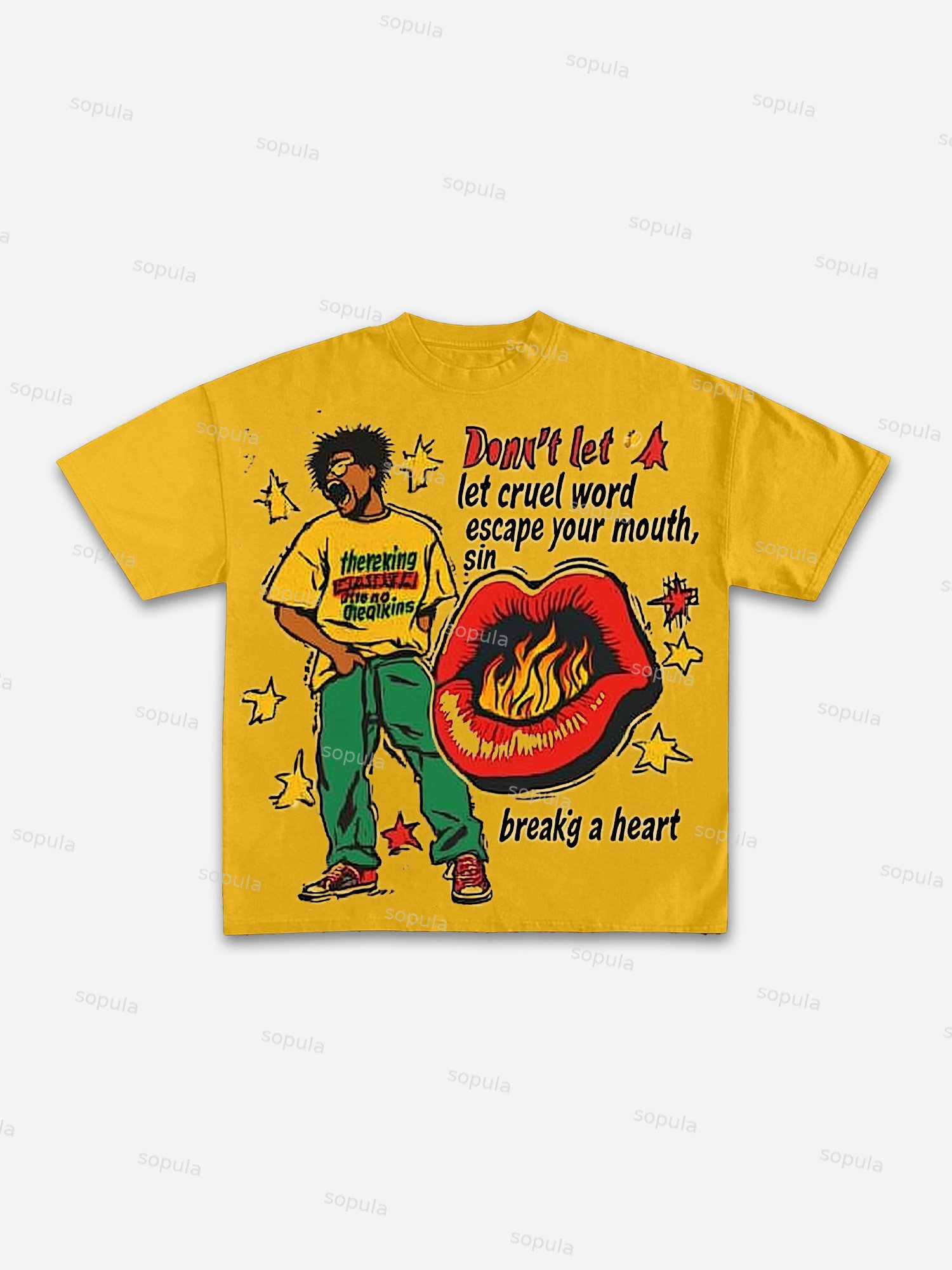 Don't Let A Cruel Word Escape Your Mouth Cotton T-shirt - Sopula｜Premium Graphic Tees & Graphic Clothing