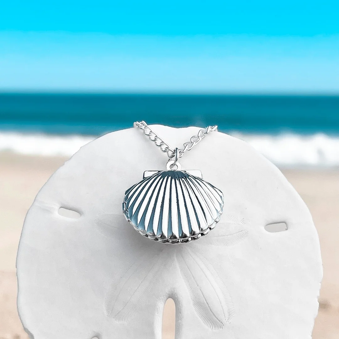 Fan Shell Locket Necklace