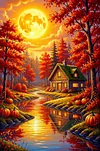 Luxury AB Velvet Diamond Painting Kit - Autumn Landscape
