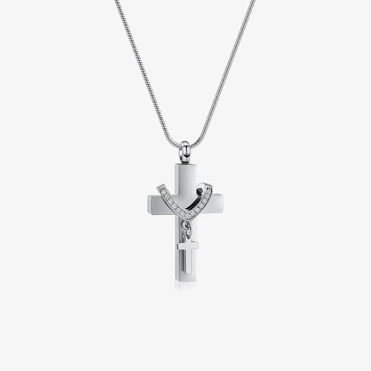 For Memorial - Cross Pendant Urn Necklace