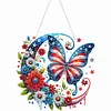 Acrylic 2D Flat DIY US Flag Butterfly Hanging Diamond Art Kits Wall Door Decor (A)