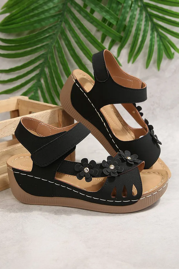 Casual Magic Sticker One-Strap Thick Flat Sandals 2024 - Xpluswear
