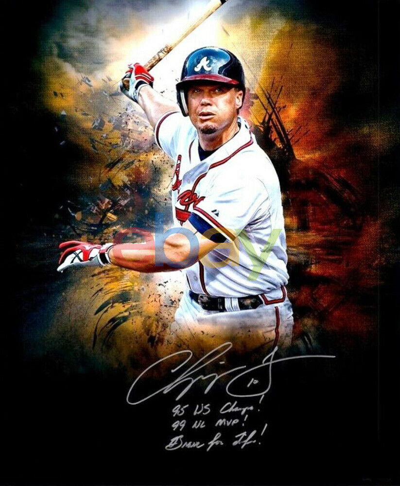 CHIPPER JONES - 8 X 10 GLOSSY SIGNED Photo Poster painting reprint