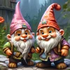 (40*40cm)Gnome - Round Partial AB Drill Diamond Painting