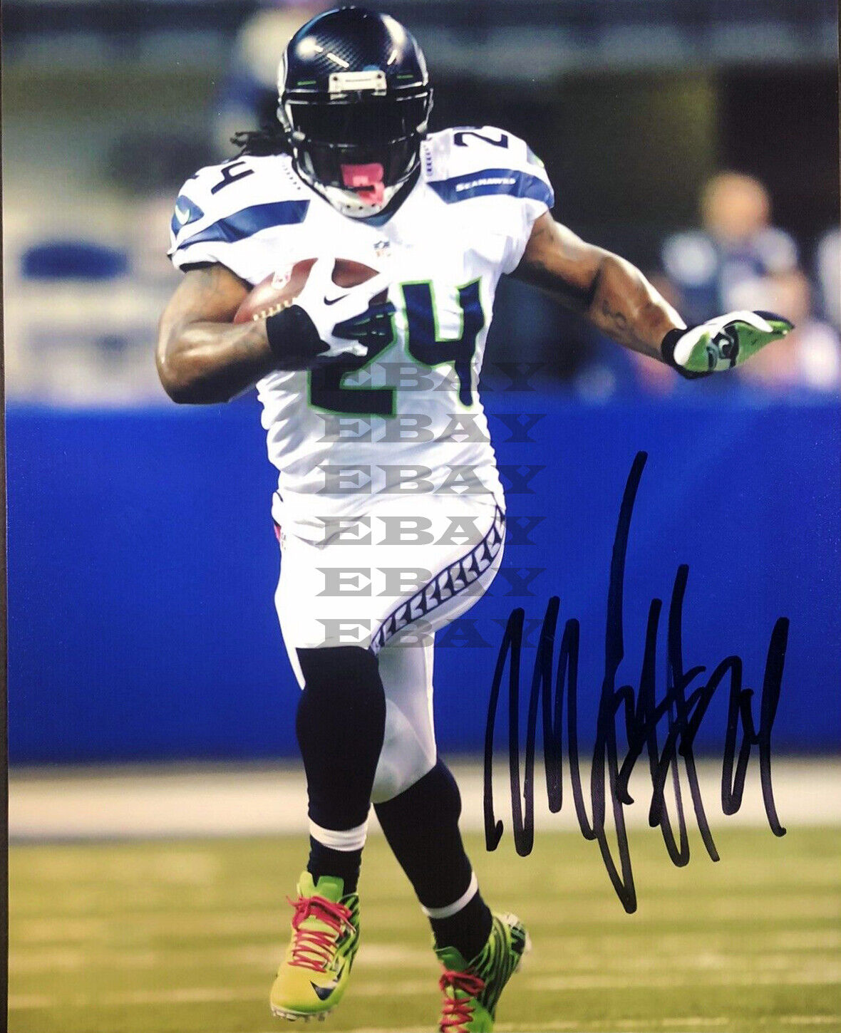 Marshawn Lynch Seahawks Signed Autographed 8x10 Photo Poster painting Reprint