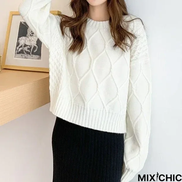 Candy-Colored Loose Twist Sweater