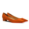 30mm/1.2 Inch Suede Low Heel Red Bottom Pointed Toe Wedding Walking Shoes