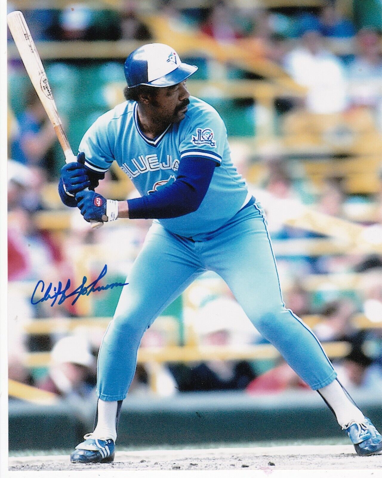 CLIFF JOHNSON TORONTO BLUE JAYS ACTION SIGNED 8x10