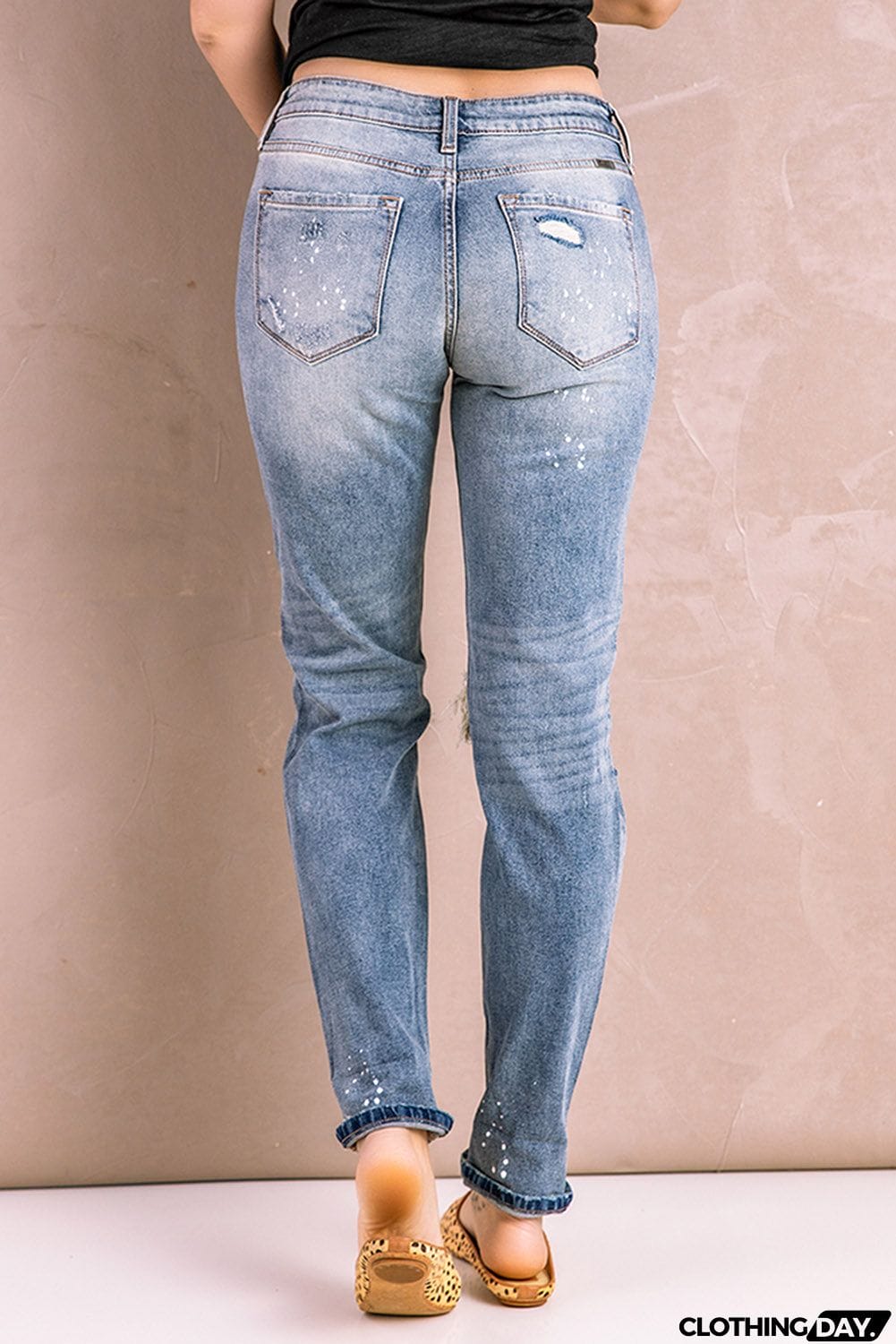 Faded Splatter Denim Pants